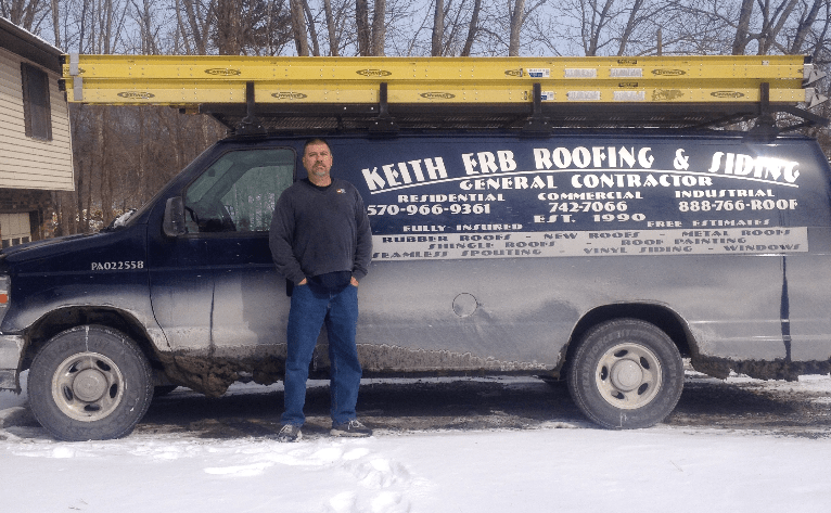 Kith Erb Along With The Van — Mifflinburg, PA — Keith Erb Roofing & Siding