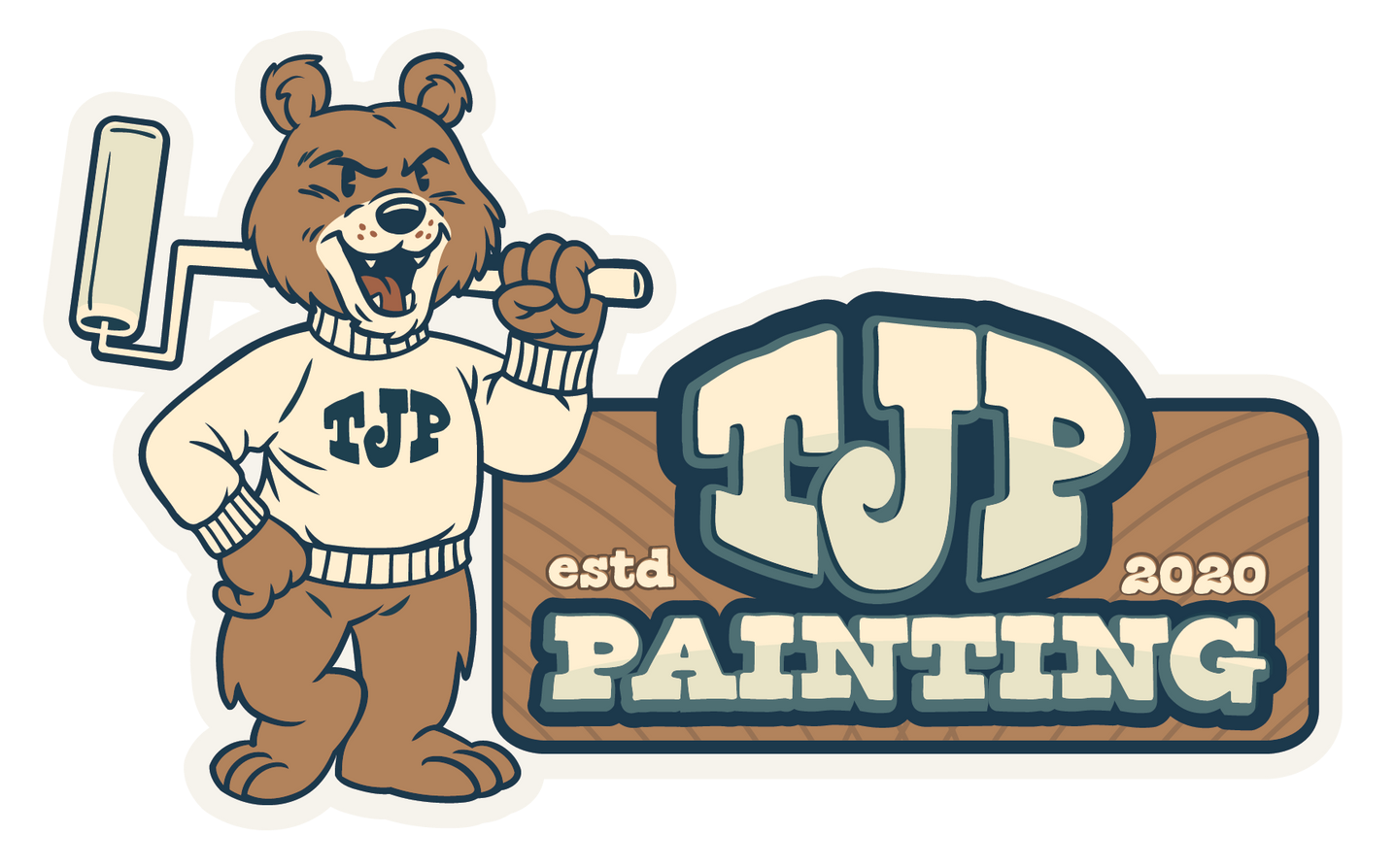 A logo for a company called tjp painting
