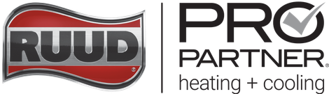 The logo for ruud pro partner heating and cooling