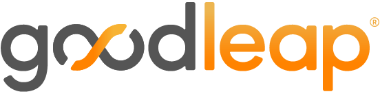 The logo for goodleap is orange and black on a white background