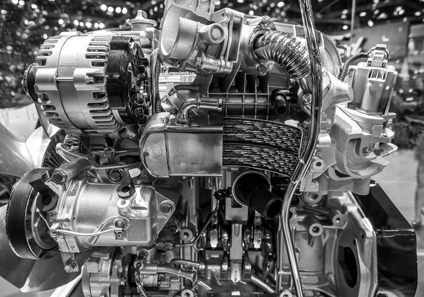 A Black and White Photo of a Car Engine — Regen NT in Holtze, NT