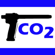 Silhouette of a gas gun labeled 