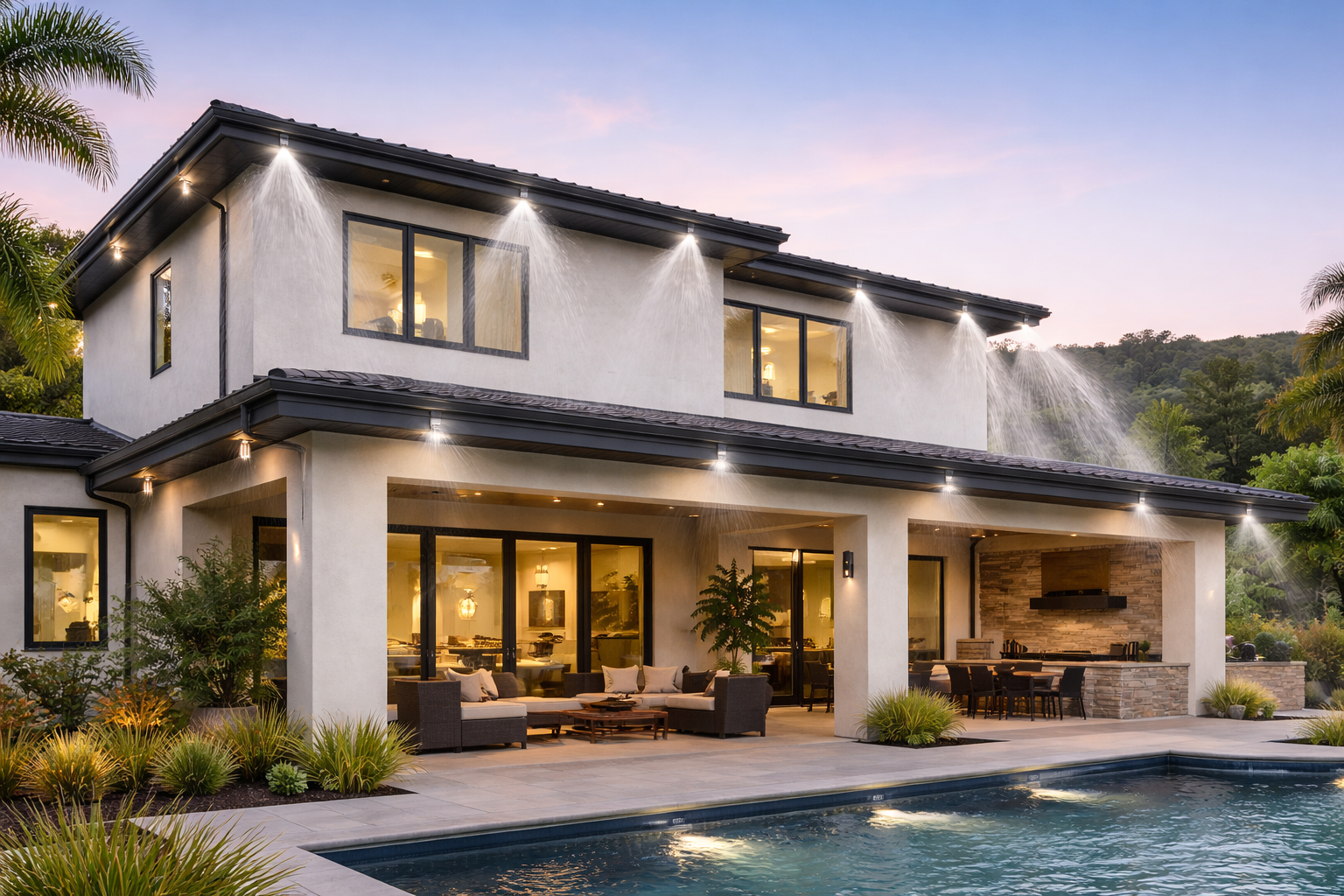 Exterior fire sprinklers Fire Resistant Homes Residential Custom Build