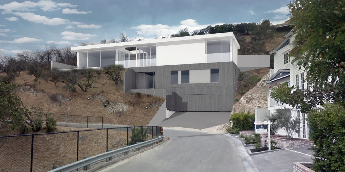 An artist 's impression of a house on a hill