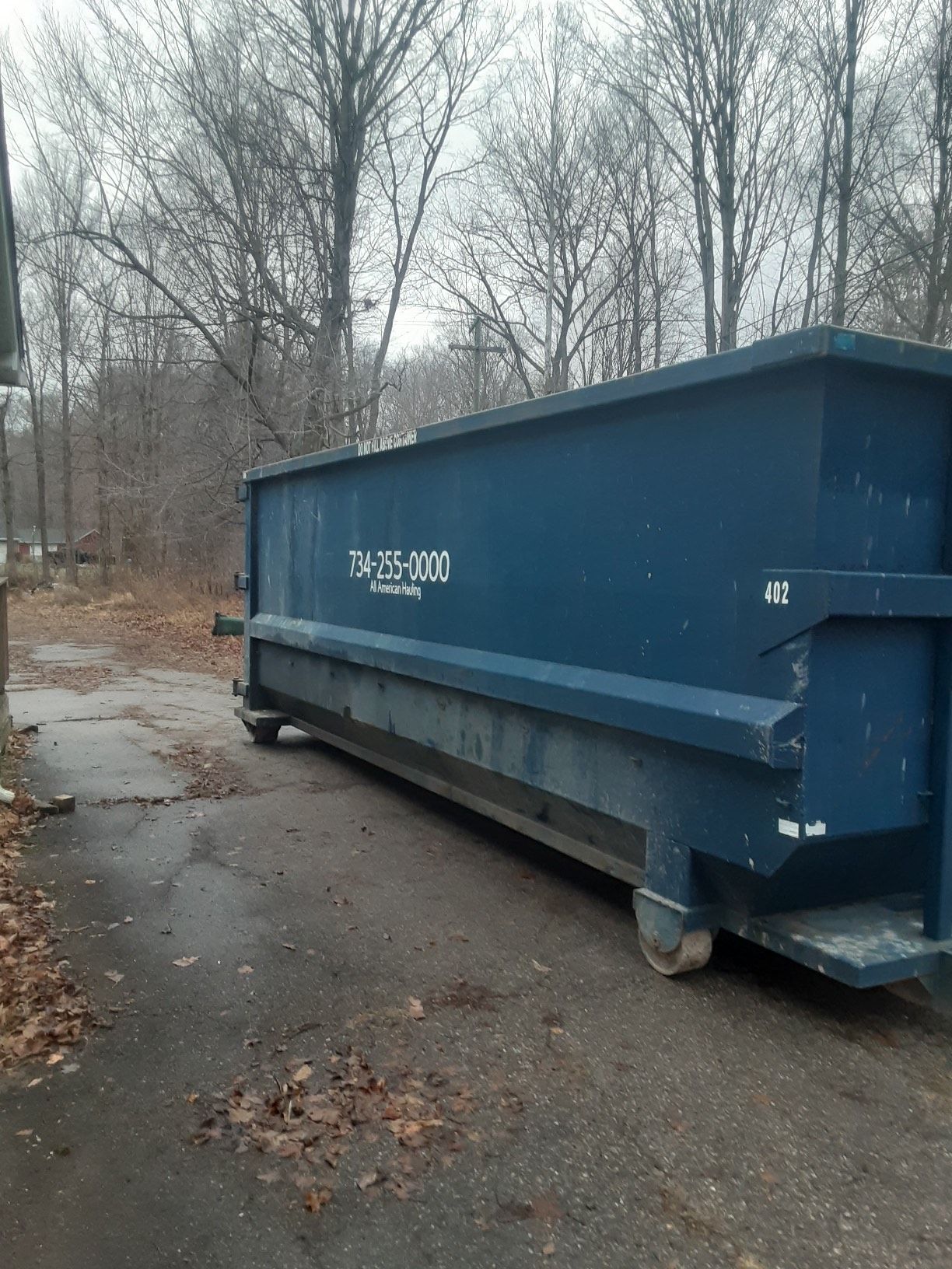 Black Dumpster in Empty Lot