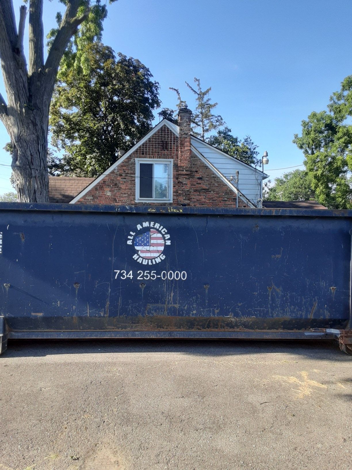 Black Dumpster in Empty Lot