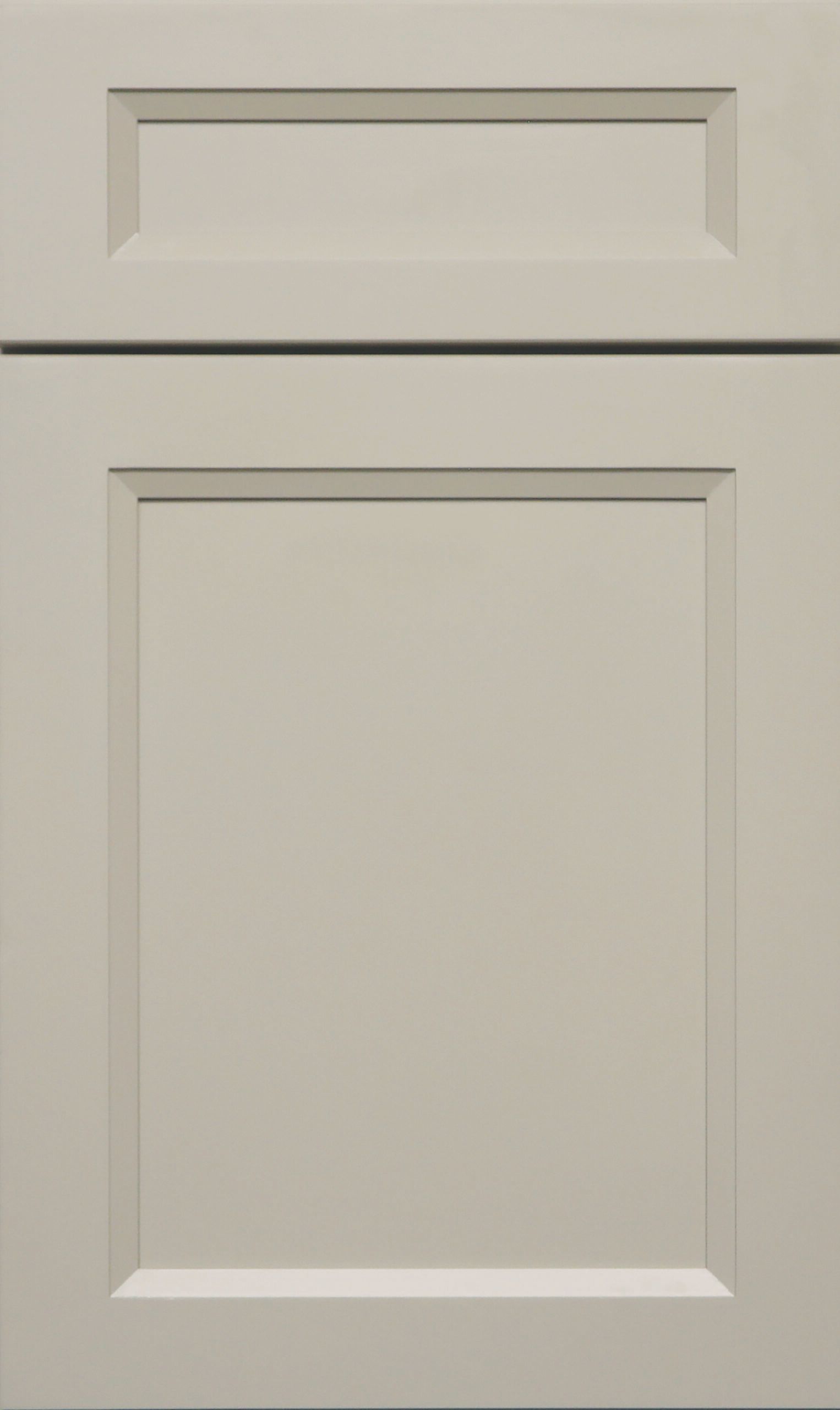 White cabinet doors with recessed panel design and simple trim