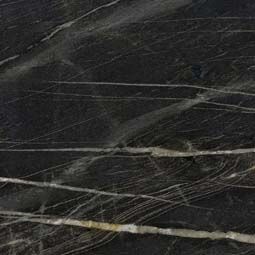 Dark black marble surface with thin white and gray veining