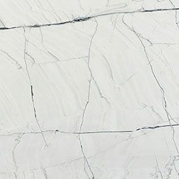 White marble tile with light gray veins and subtle cracks