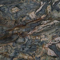 Abstract dark gray, blue, and tan marbled stone texture