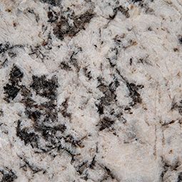 Close-up of white granite with black and gray speckles and veining