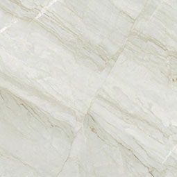 White marble tile with subtle beige veining and a glossy finish