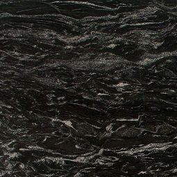Dark, rippling black and gray stone-like texture with wavy layered patterns