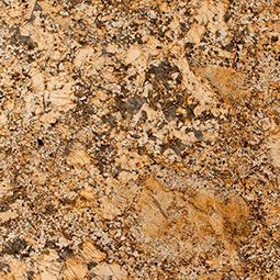 Close-up of tan and brown speckled granite with a rough, mottled texture