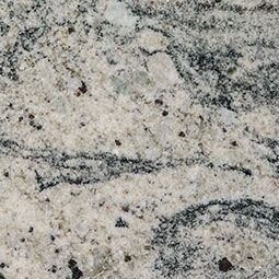 Close-up of light gray granite with black and white speckled veining