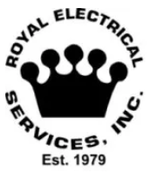 Royal Electrical Services Inc. logo with a crown and text 