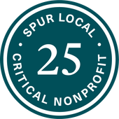 A logo for spur local 25 critical nonprofit