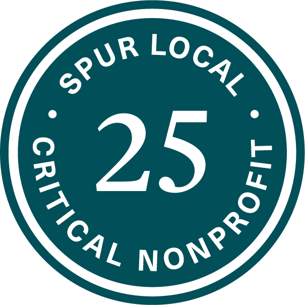A logo for spur local 25 critical nonprofit