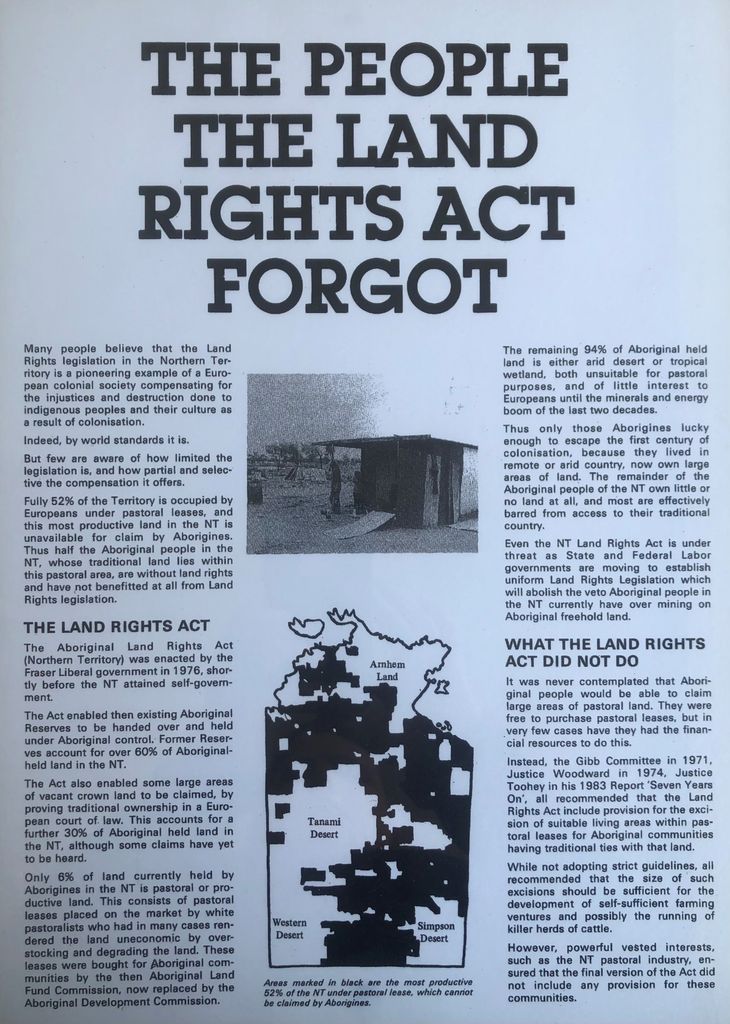 A newspaper article titled the people the land rights act forgot
