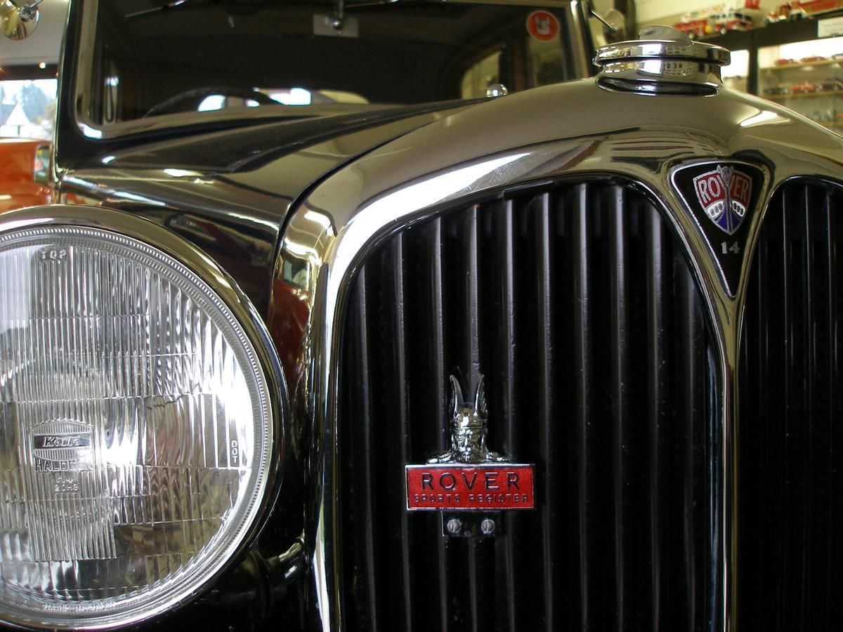 A close up of the front of a rover car