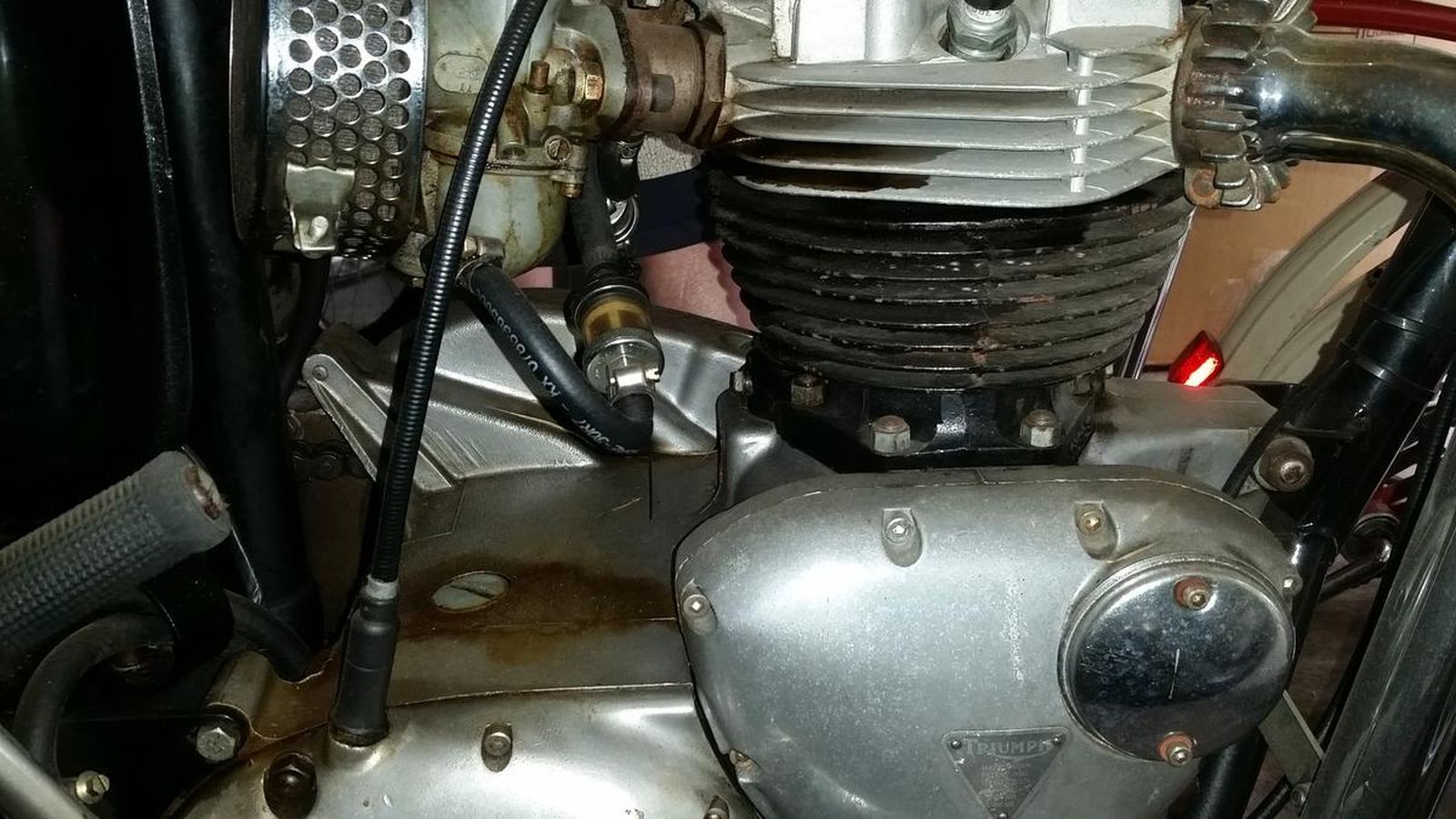 A close up of the engine of a motorcycle