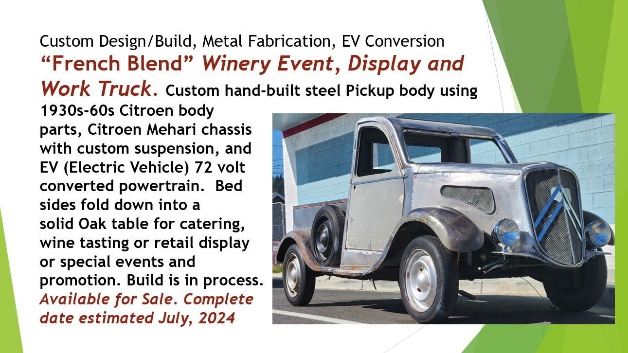 A french blend winery event display and work truck