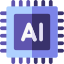 A purple and blue square with the word ai on it.