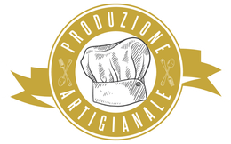 Un logo con un cappello da cuoco e la scritta artigianale