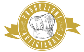 Un logo con un cappello da cuoco e la scritta artigianale
