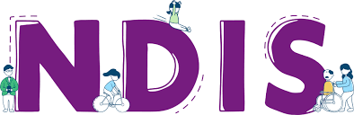 NDIS letters with animated carers