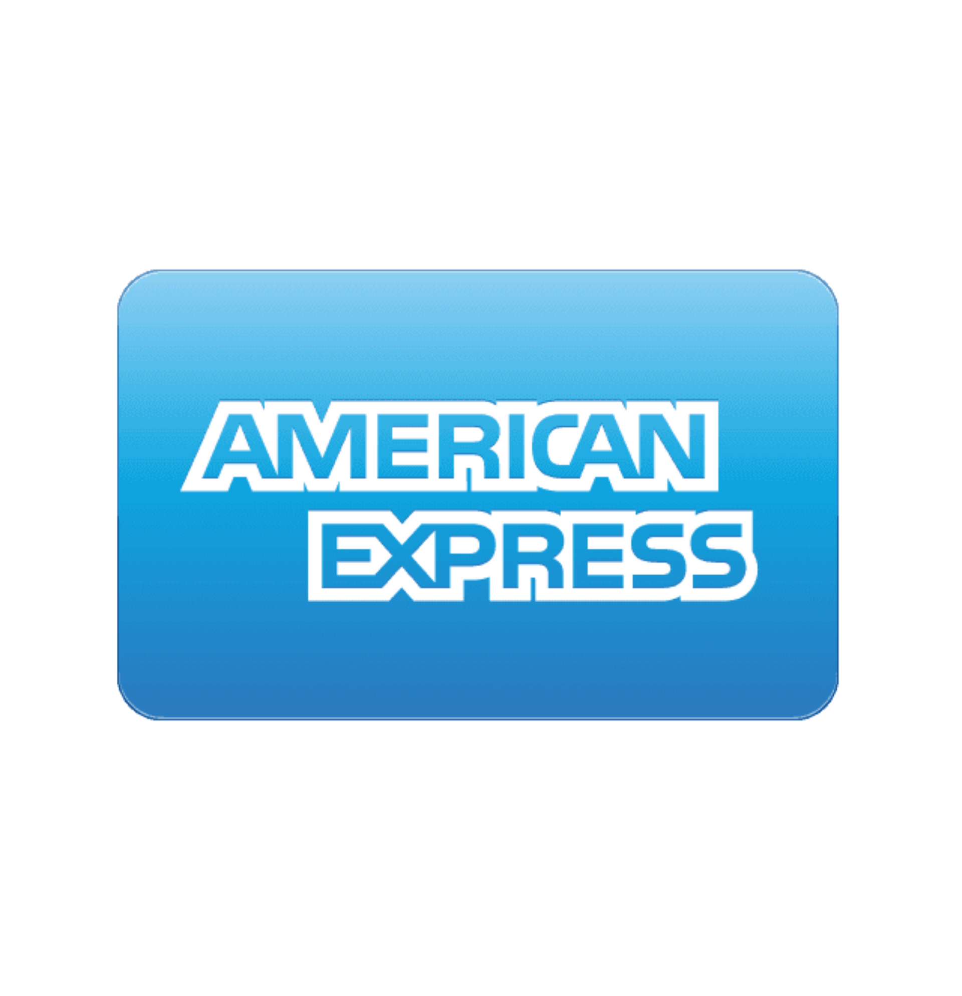 American Express logo on a blue gradient rounded rectangle