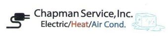Chapman Service, Inc. logo for Electric, Heat, and Air Conditioning with a plug icon and house outline