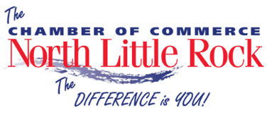 The Chamber of Commerce North Little Rock logo in blue and red with “The Difference is YOU!” slogan