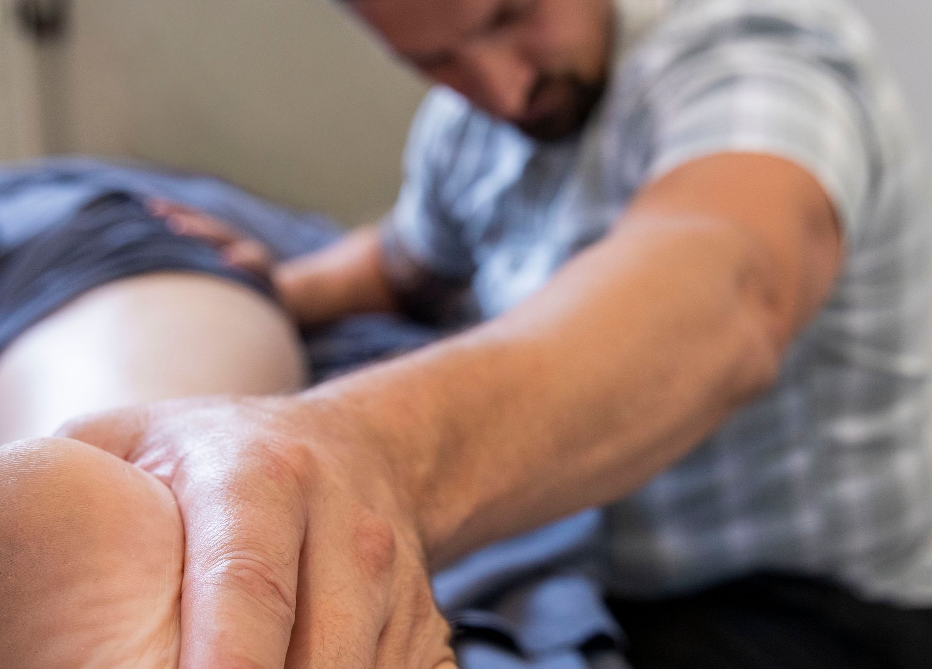 Client receiving full somatic therapy session