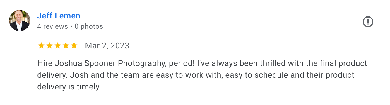 A google review by Jeff Lemen