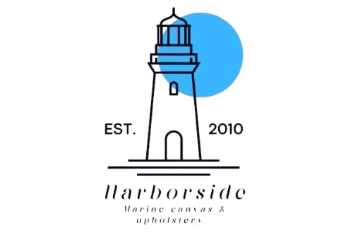 Logo: Lighthouse outline with blue circle, 