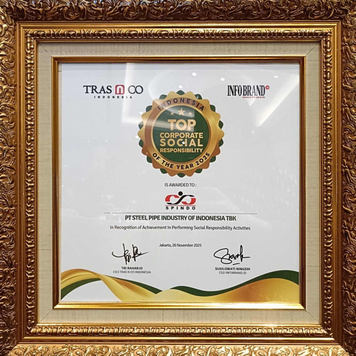 Penghargaan TOP Corporate Social Responsibility of The Year 2025