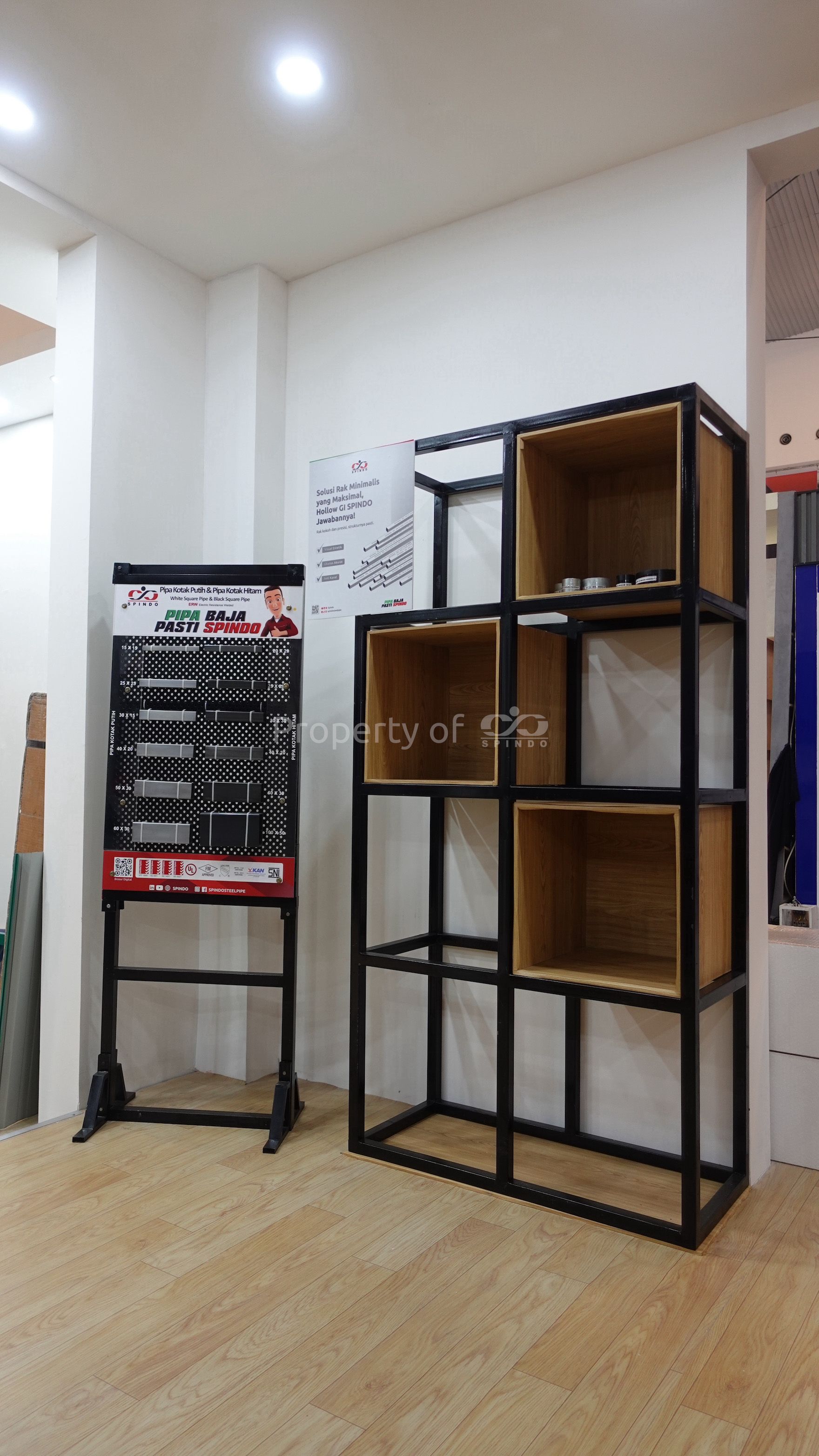 Aplikasi penggunaan pipa SPINDO untuk rak dan kursi