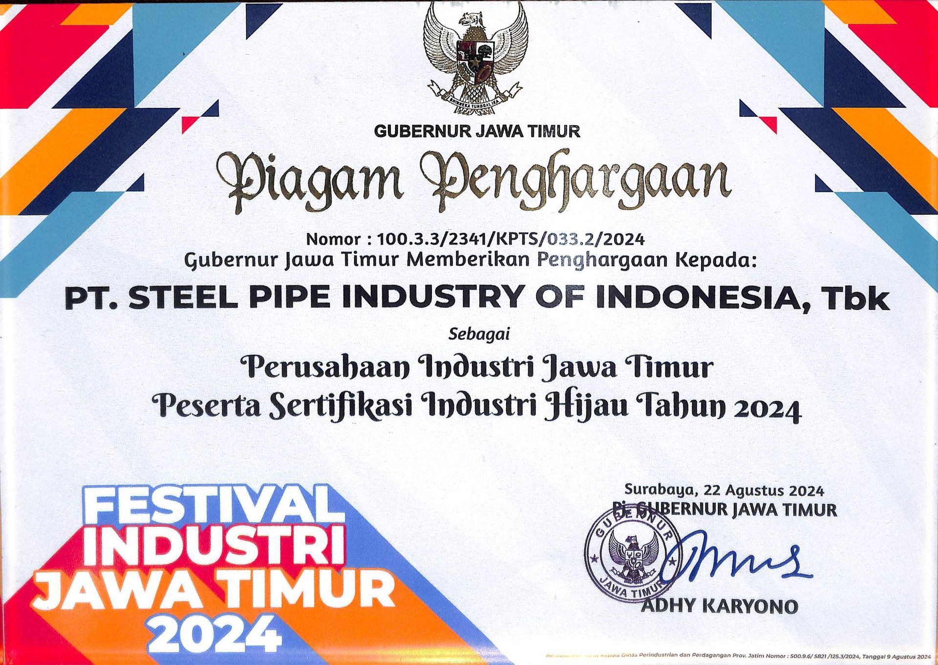 Sertifikasi Industri Hijau Tahun 2024