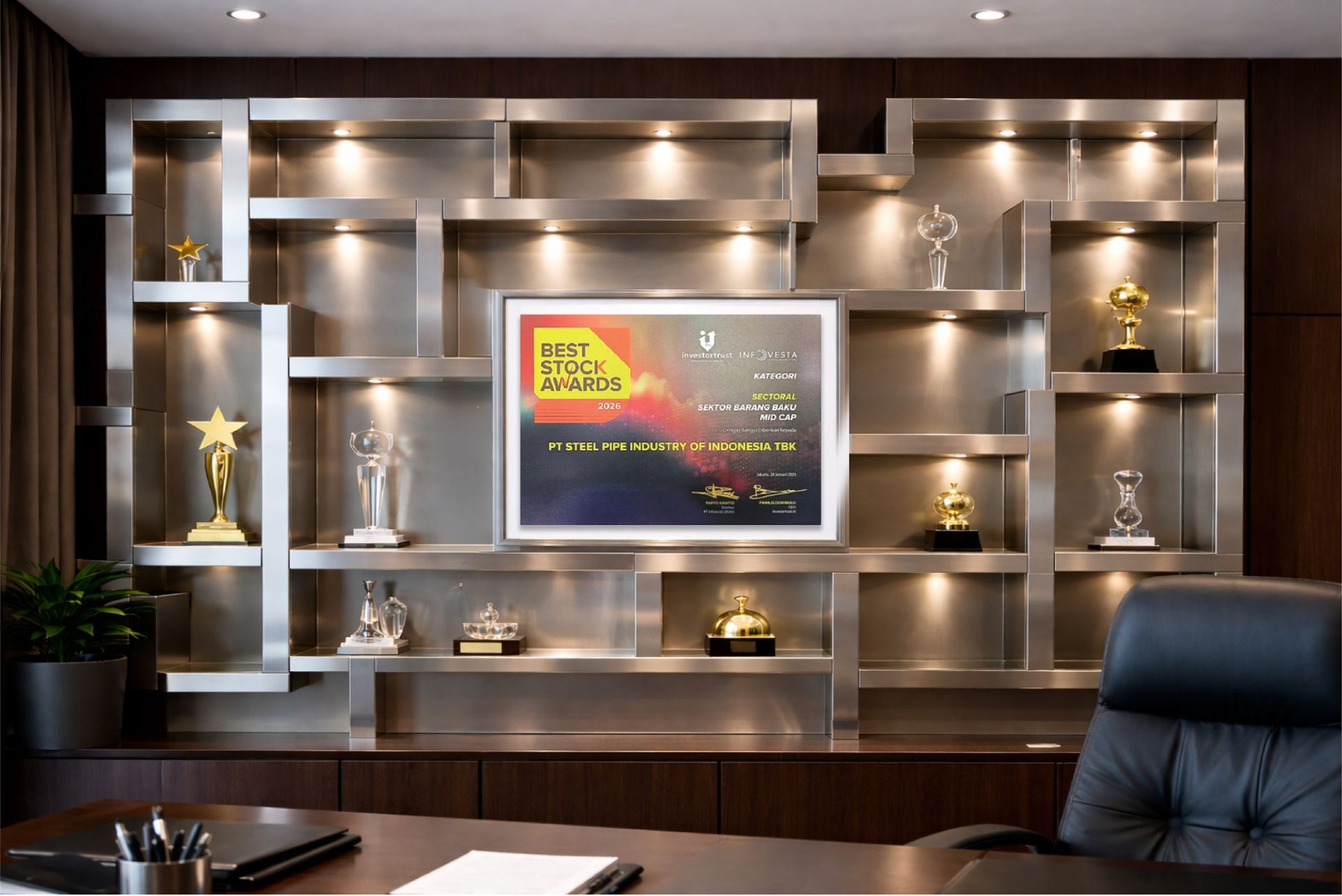 Sertifikat Penghargaan dari Best Stock Awards 2026