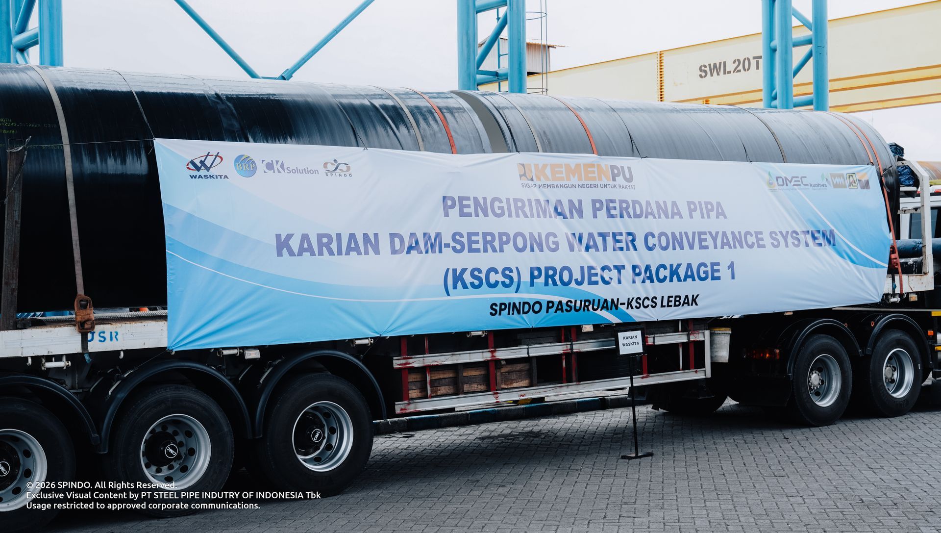 Pengiriman Pipa Karian Dam - Serpong Water Conveyance System