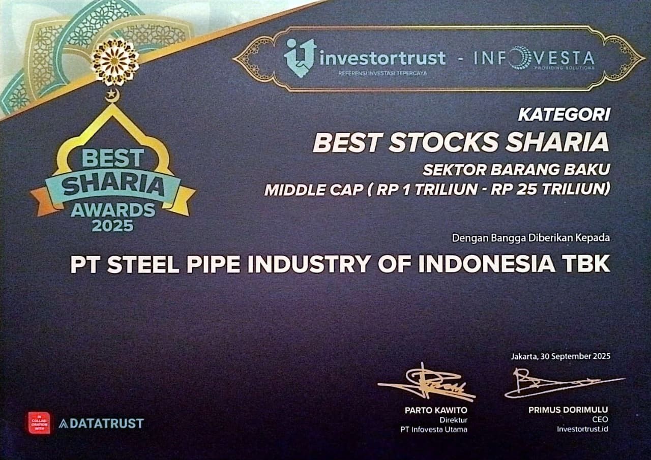 Sertifikat Penghargaan dari Best Stock Awards 2025