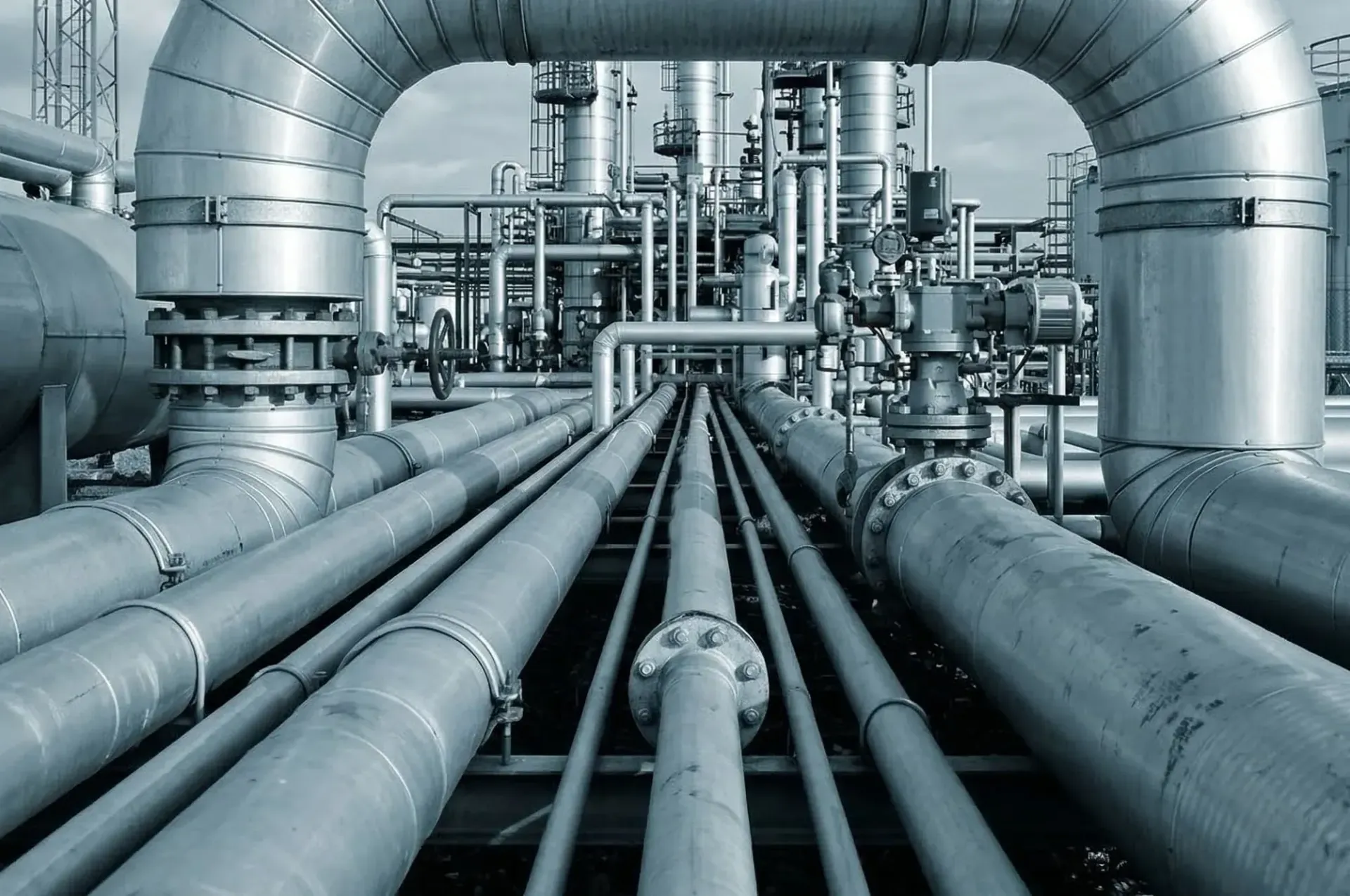 Instalasi pipa gas industri