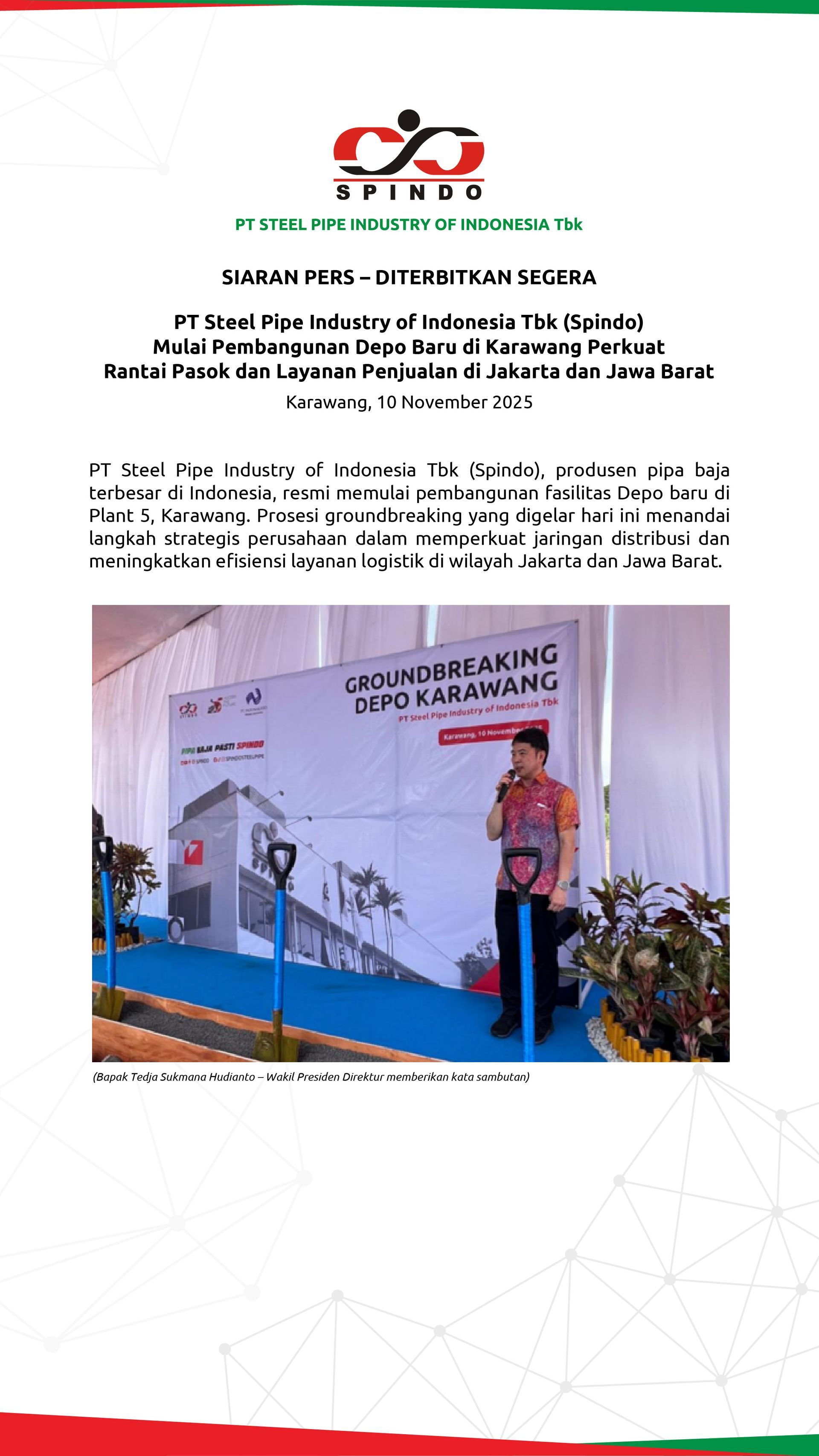 Press Release - SPINDO Depo Karawang