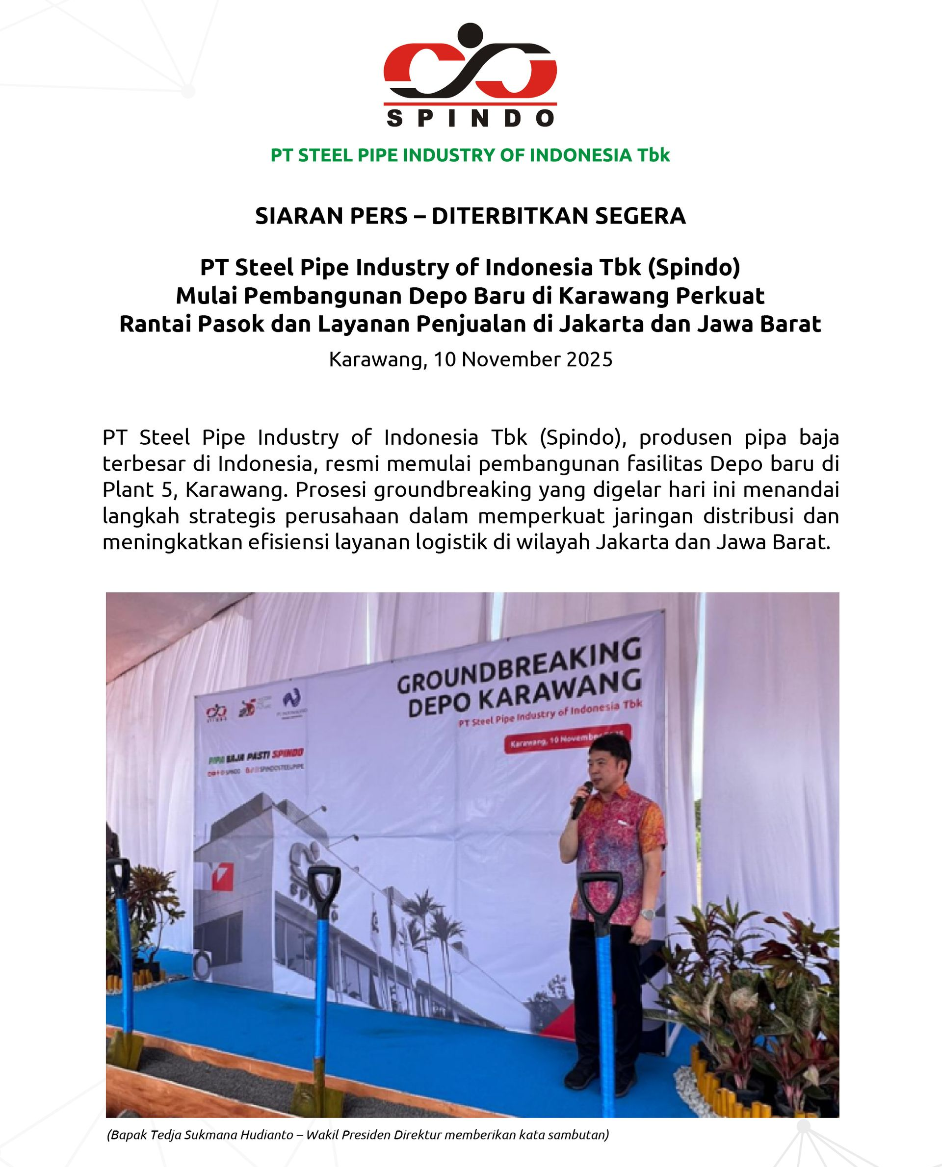 Press Release - SPINDO Depo Karawang