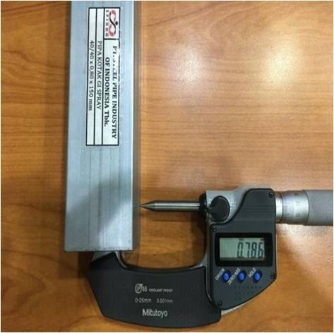 Uji ketebalan Pipa Hollow GI SPINDO