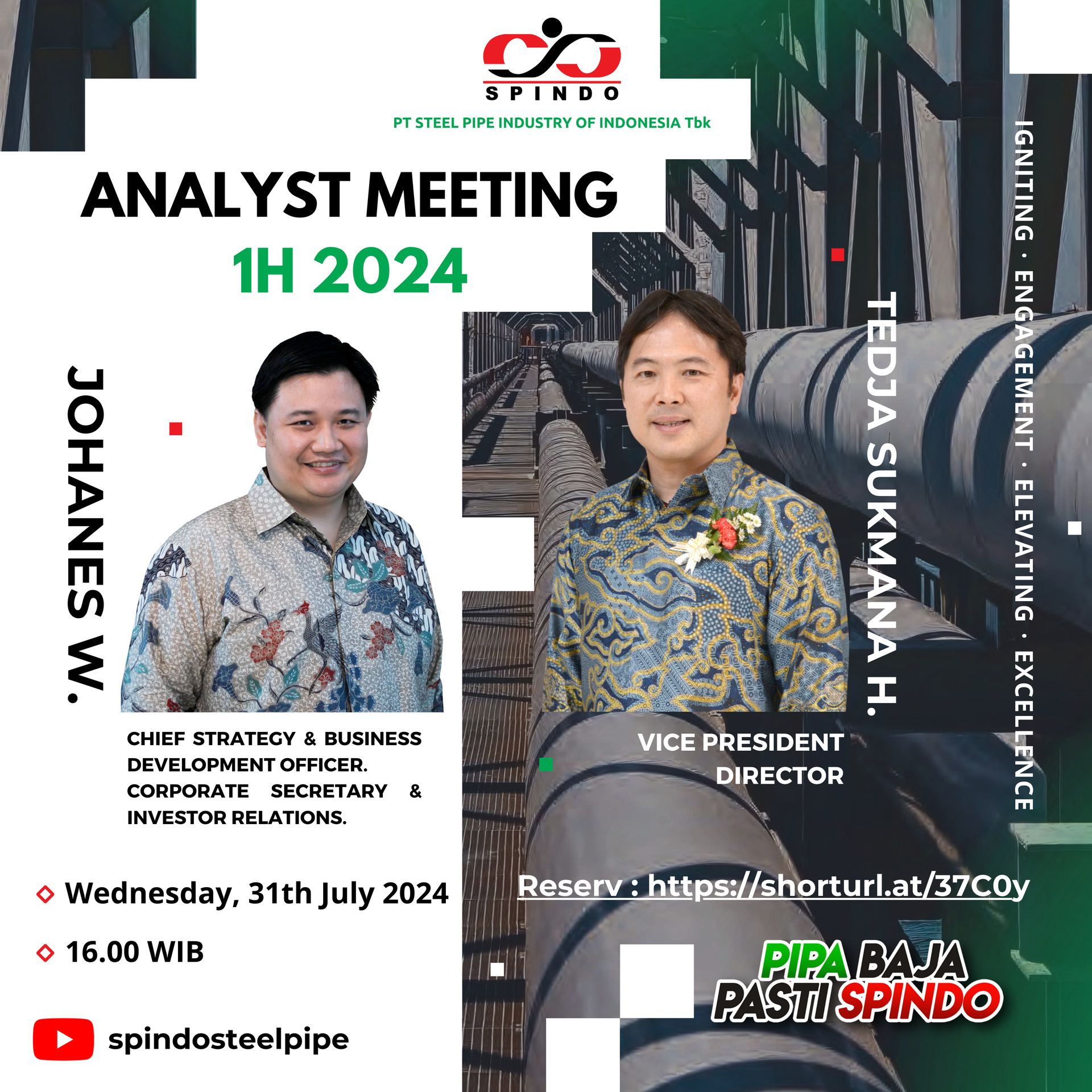 Analasyt meeting 1 H 2024 PT Steel Pipe Industry of Indonesia Tbk held on youtube