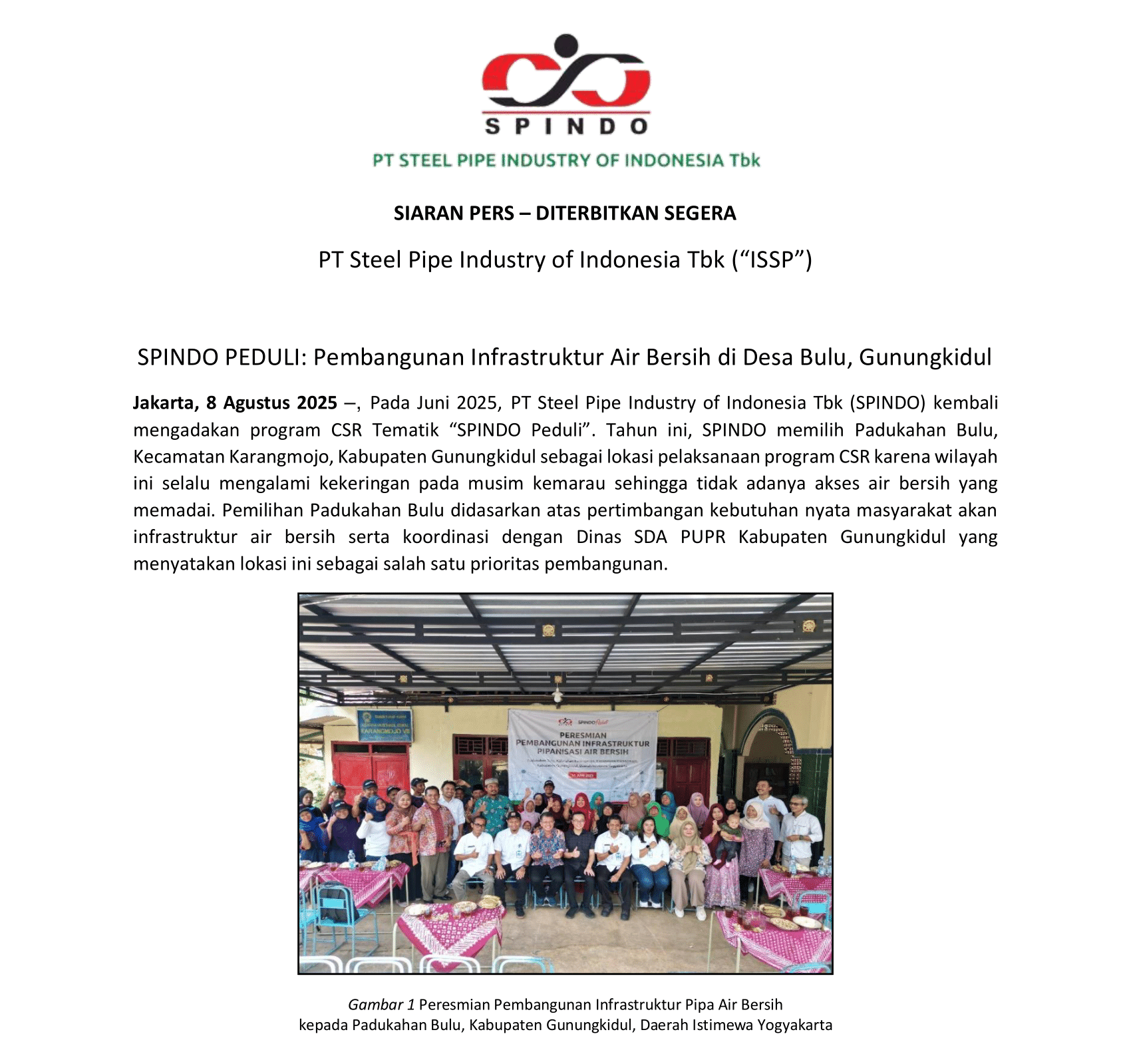 Press Release CSR Gunung kidul