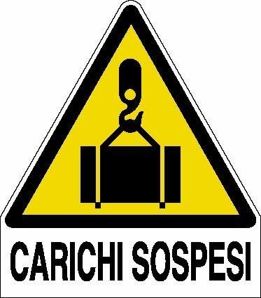 cartello avviso carichi sospesi
