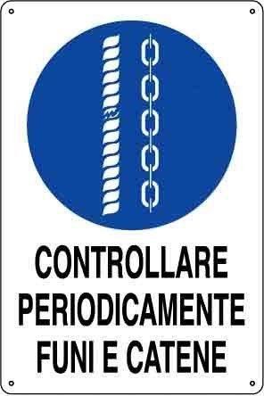 cartello avviso funi e catene